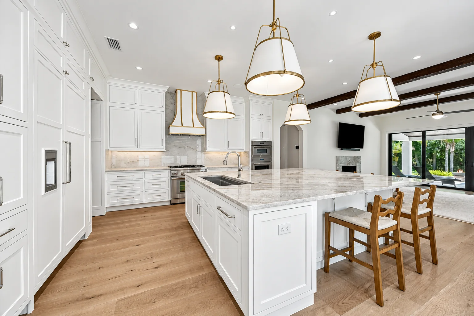 Glen Kernan Residence kitchen overview; cabinetry by Finer Touch